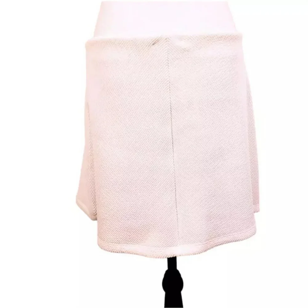 NWT ZARA TRAFALUC Mini Skirt, White Polyester Stretchy Elastic Boho Casual, L - Picture 4 of 10